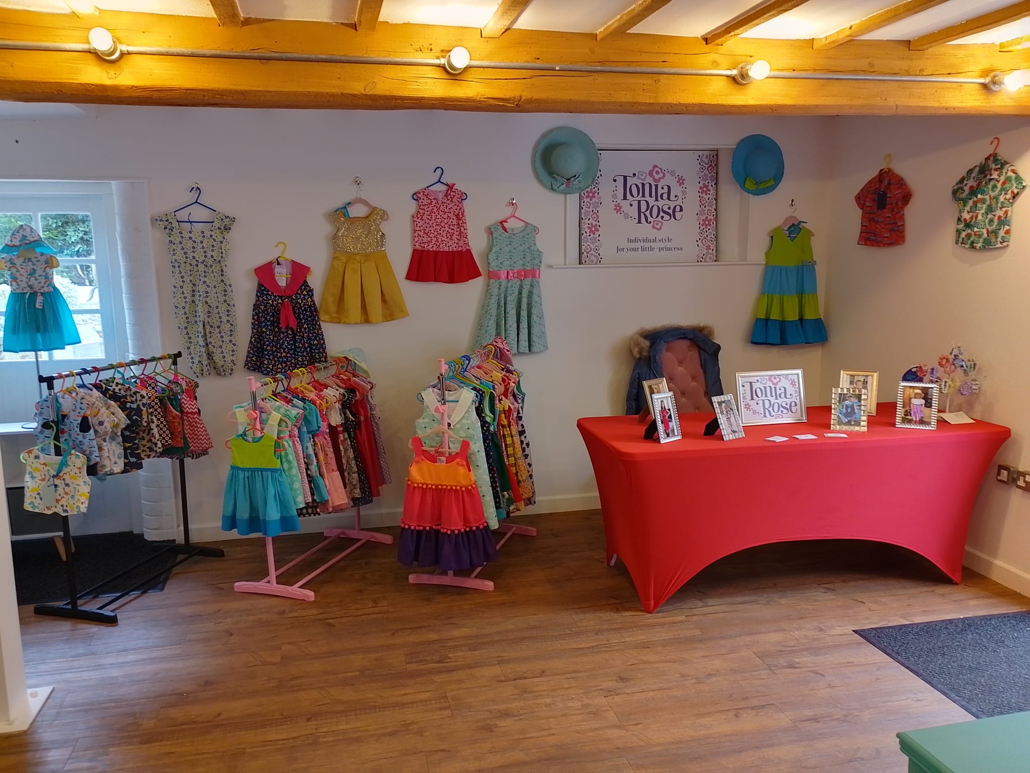 A colourful selection of Tonia Rose one-of-a-kind outfits
